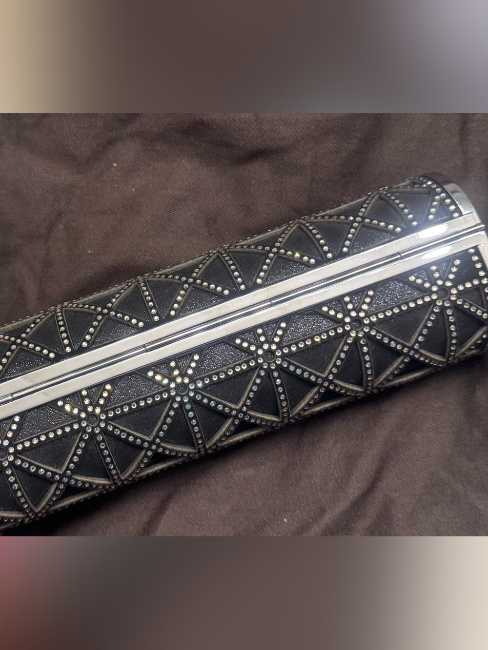 Jimmy Choo Studded Black Evening Clutch - Picture 3 of 4